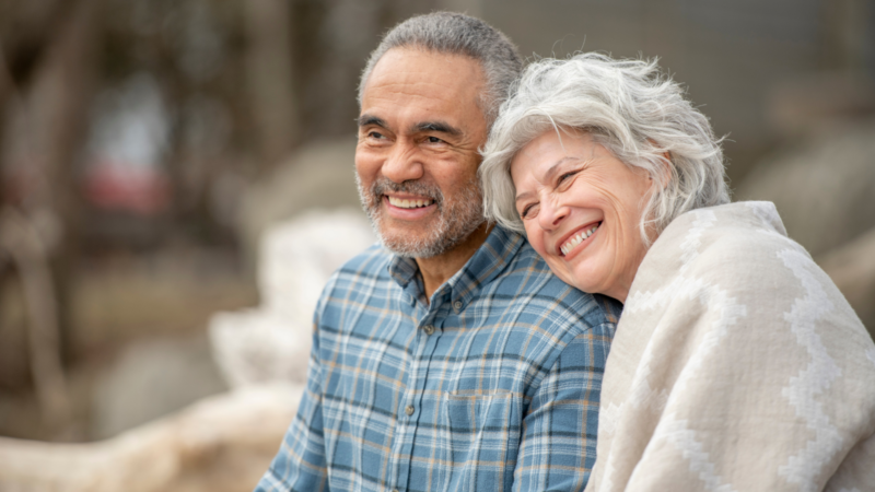 A couple enjoying retirement in a park near Croydon